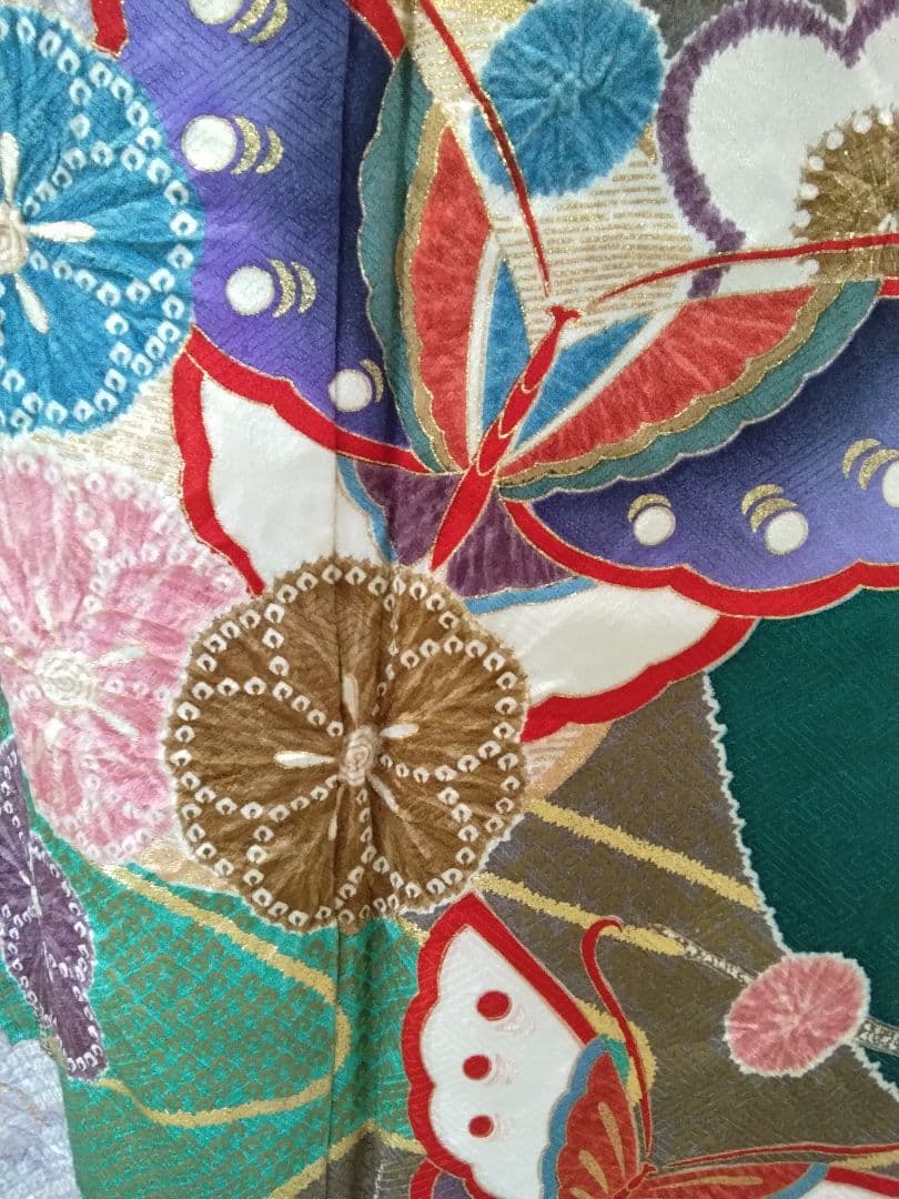 振袖フルセット、正絹絞り、落款、成人式、重ね襟、帯揚げ帯締め、西陣袋帯、襦袢