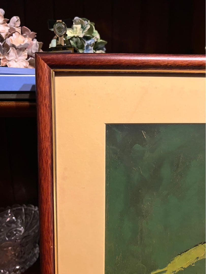 ベルナール カトラン リトグラフ 鉢植えの花 絵画 額縁 アート インテリア