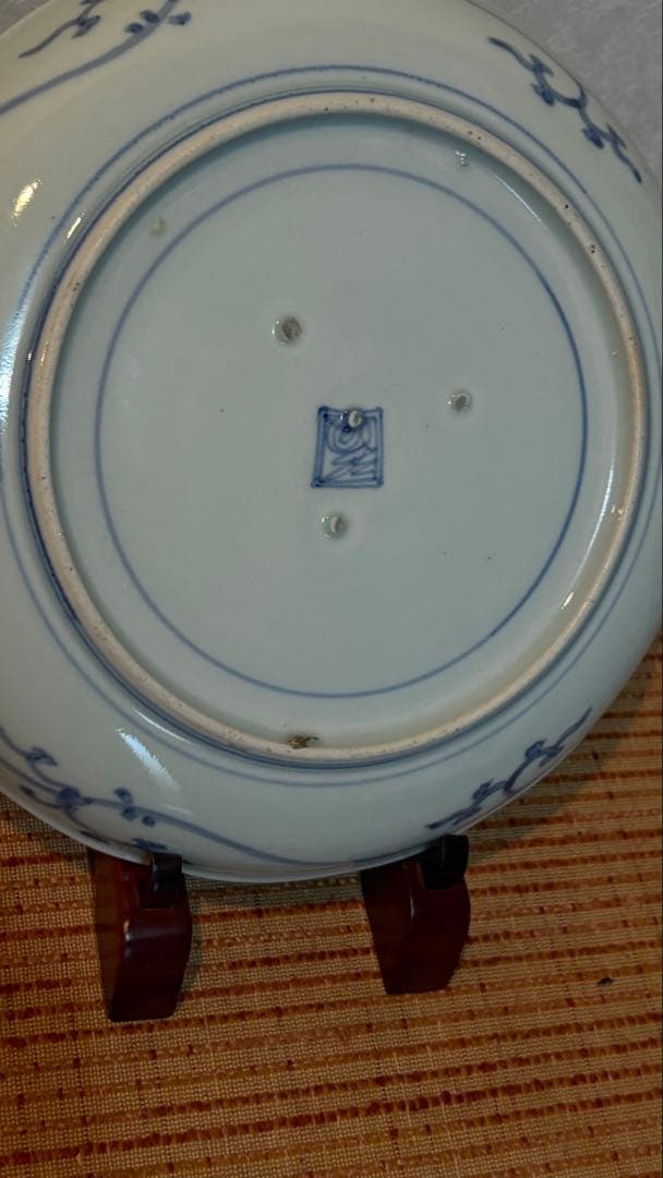 古伊万里　染付花唐草文　柿右衛門手　 輪花皿　古美術　骨董