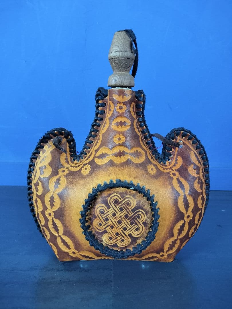 モンゴル スキットル 革