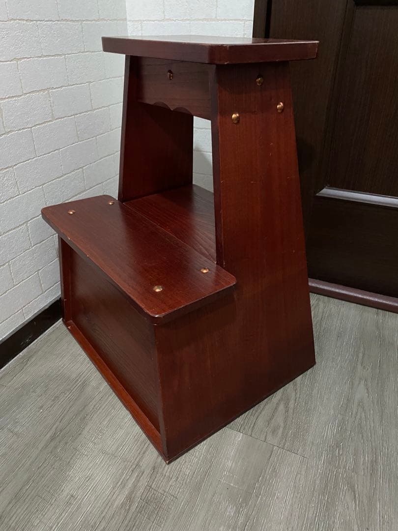 木製 踏み台 収納付き 飾り台 無垢材 アンティーク 昭和レトロ ヴィンテージ