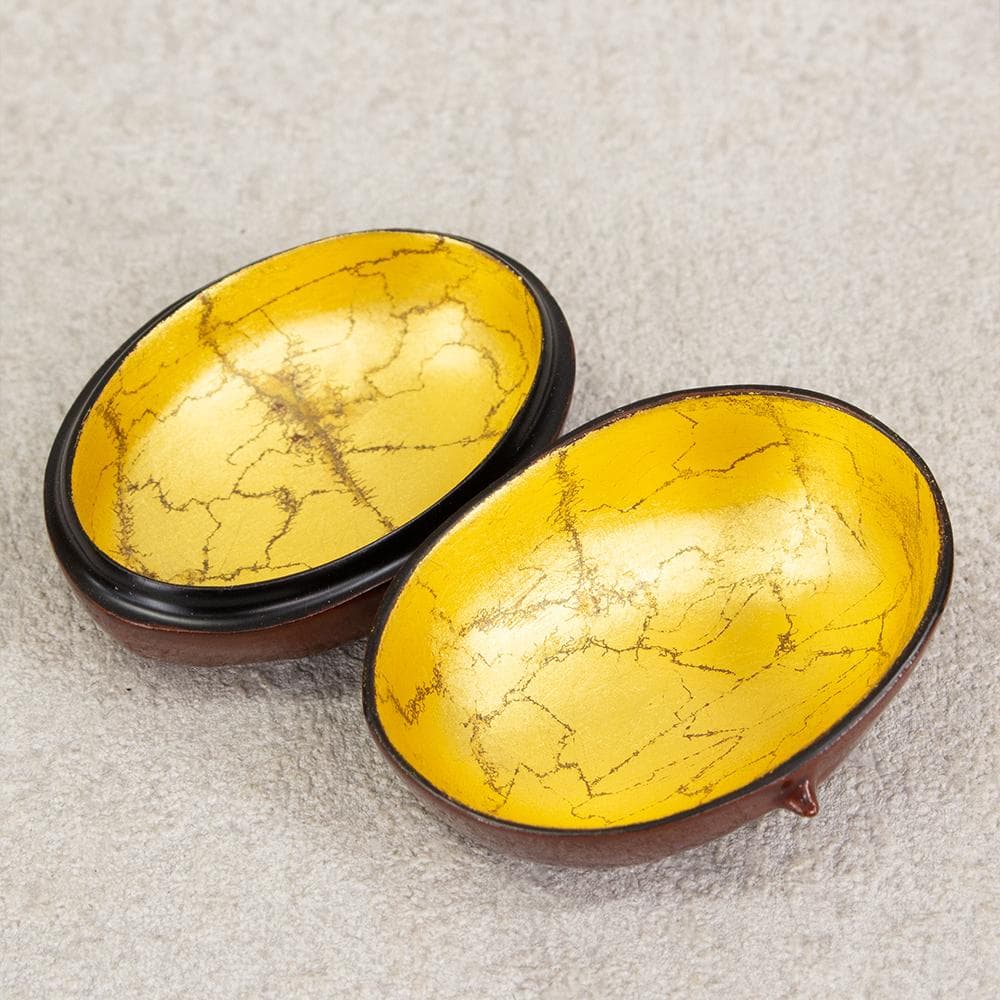 畦地多喜翁 栗 香合 内金 山中塗 香道具 茶道具 共箱