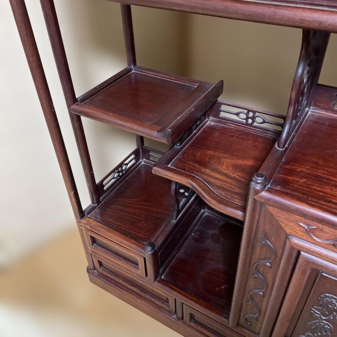 唐木家具　紫檀飾り棚　茶箪笥　アンティーク