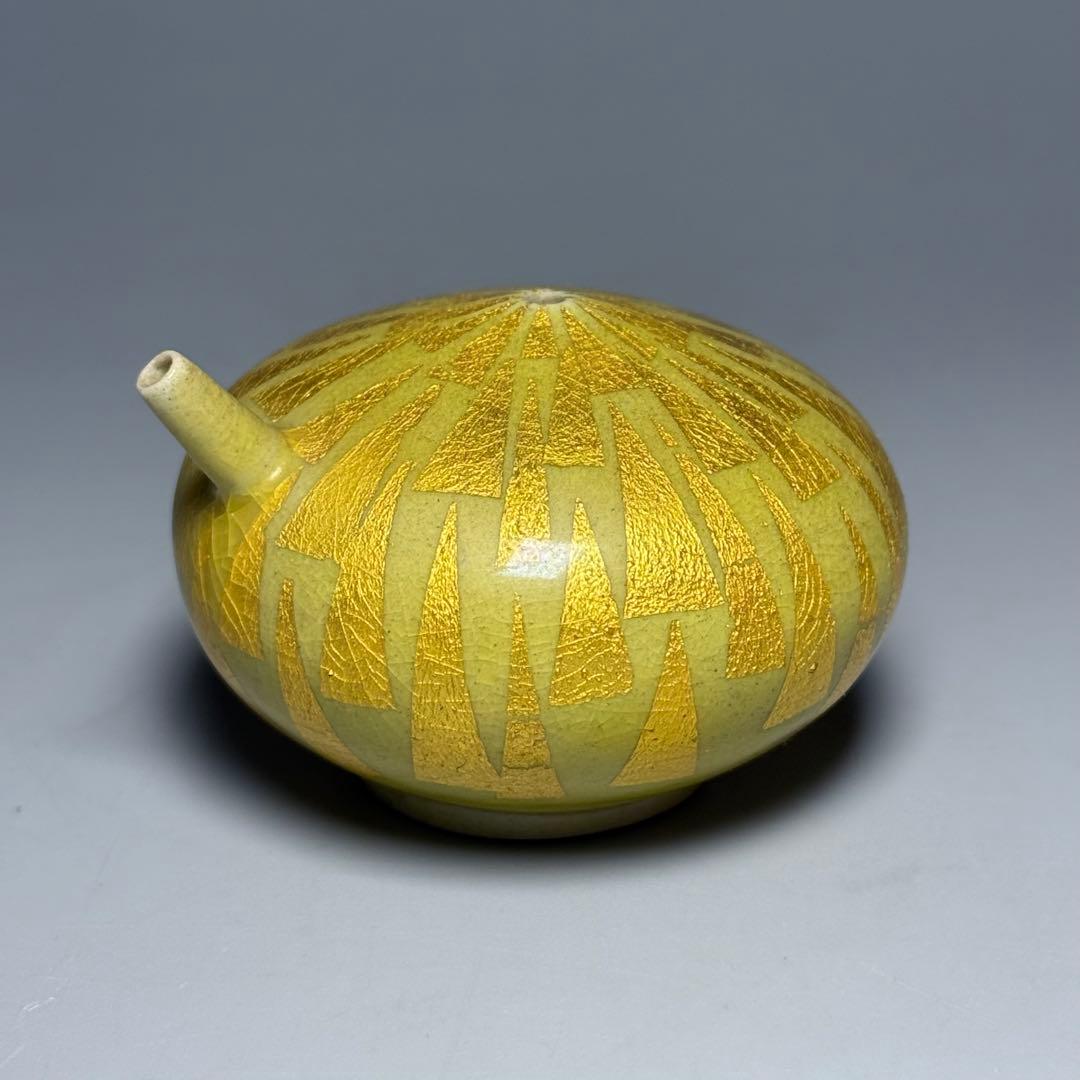 小野　珀子　釉裏金彩　水滴　共箱有り　県重要無形文化財　人気作品　名品