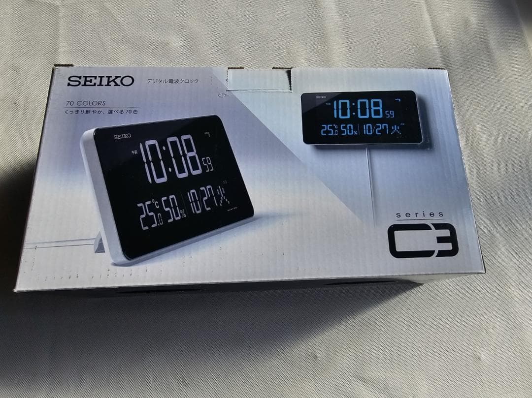 M2セイコー クロック 電波 デジタル シリーズC3 白 DL208W
