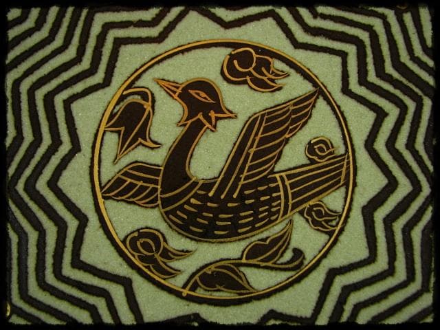 人間国宝 加藤 卓男 ペルシャ 鉄絵金彩 大皿 加藤幸兵衛 飾皿 c653