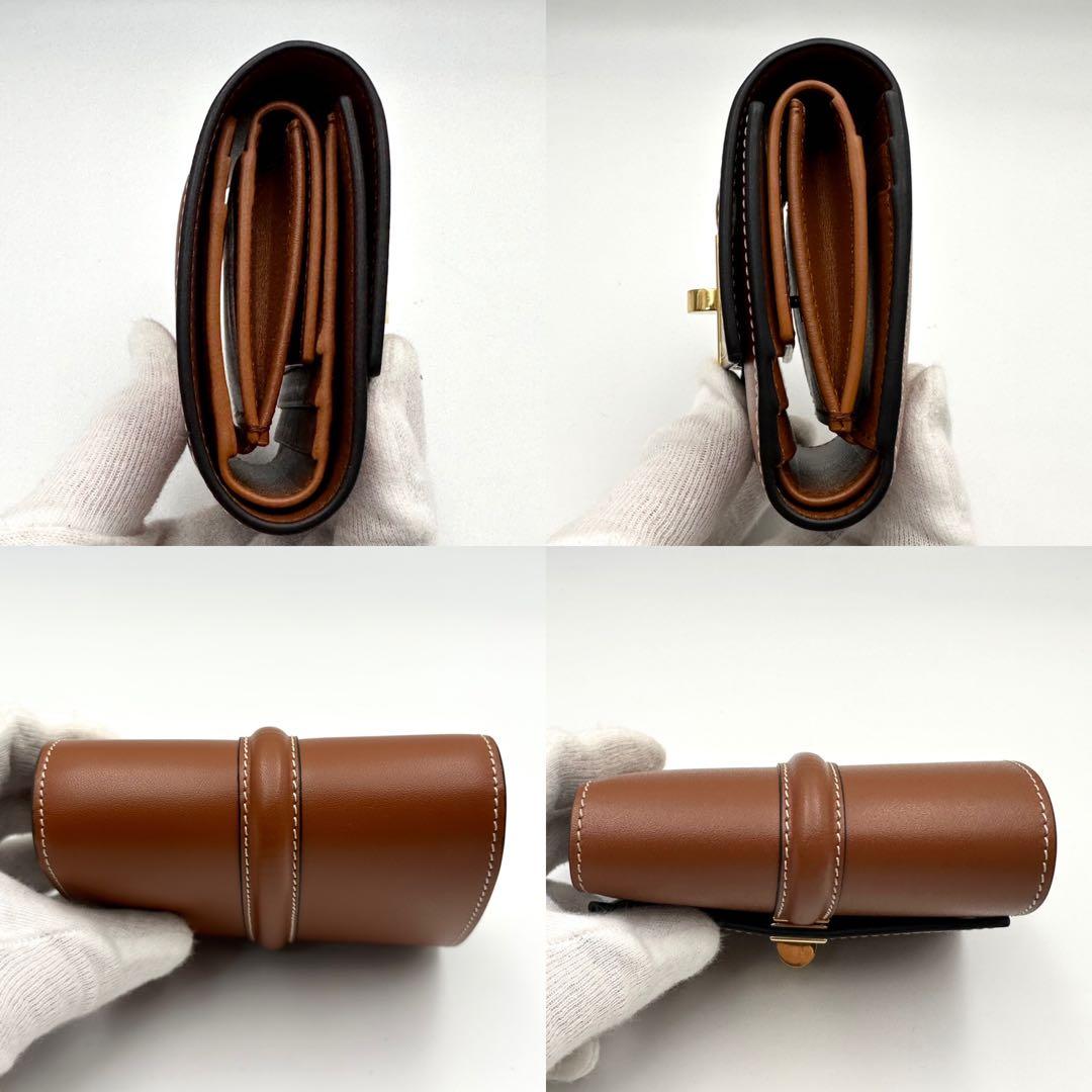 極美品/付属品完備✨セリーヌ スモール トリフォールドウォレット16 セーズ 茶