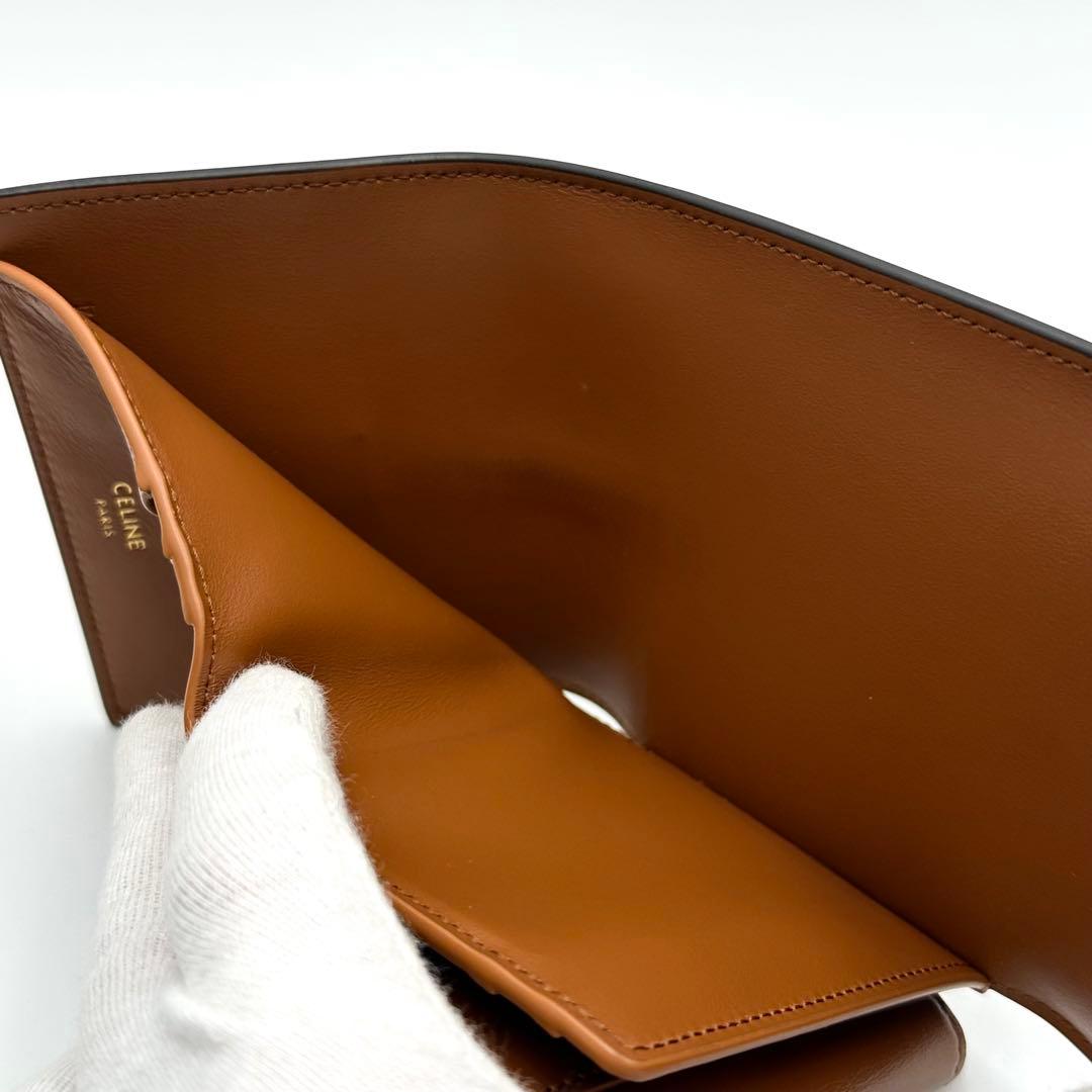 極美品/付属品完備✨セリーヌ スモール トリフォールドウォレット16 セーズ 茶