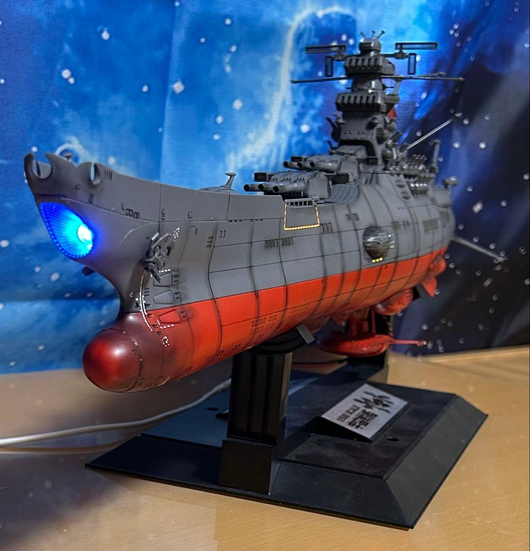 T*i様 宇宙戦艦ヤマト 1/500 フル電飾！完成品。墨入れ済みつや消し塗装済