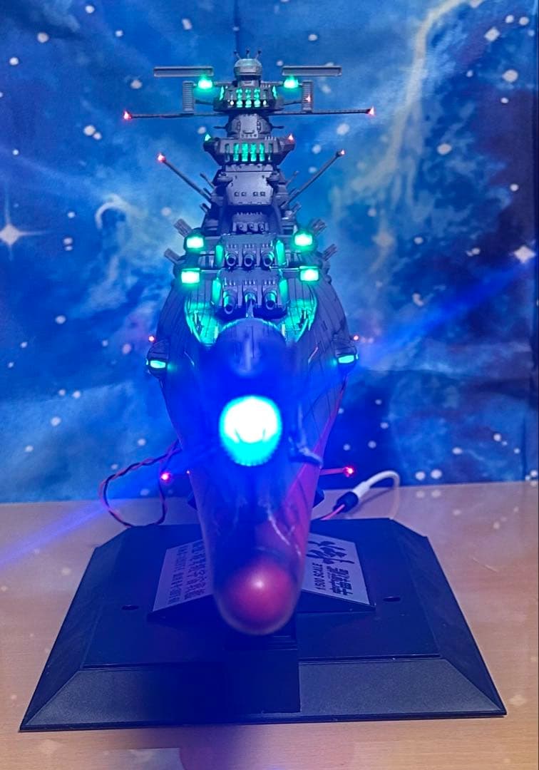 T*i様 宇宙戦艦ヤマト 1/500 フル電飾！完成品。墨入れ済みつや消し塗装済