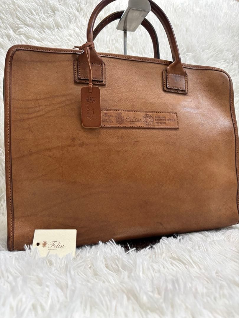 Felisi フェリージ 9884 ブリーフケース ビジネスバッグ レザー 茶