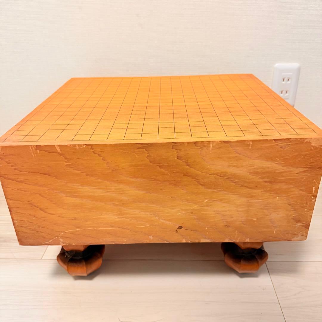 希少　高級囲碁盤 天地柾目 ヘソ　脚付き　6寸　17.5cm