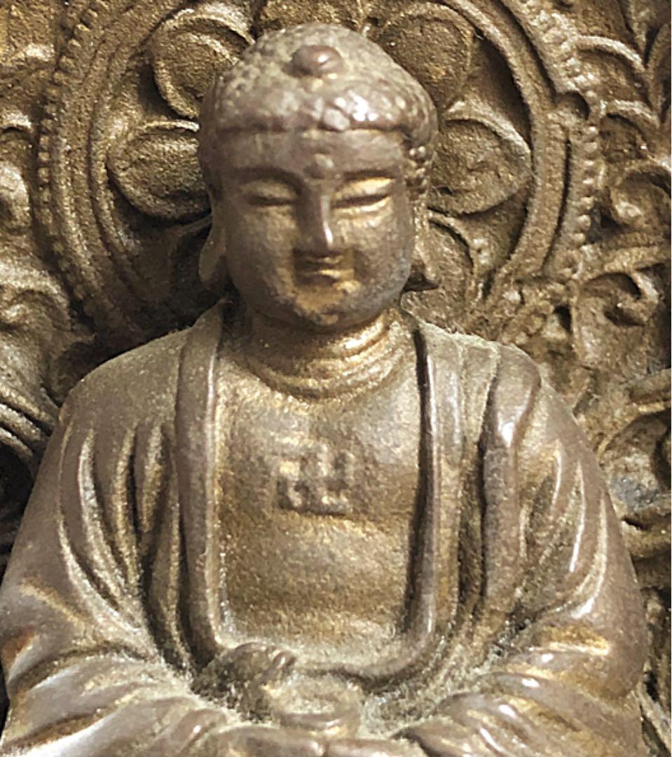 仏教美術 銅製 三面仏 弥勒如来/弥勒菩薩/三蔵法師 仏像