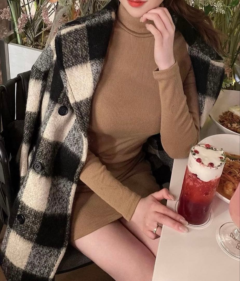 即日発送REDVALENTINO チェック柄コート