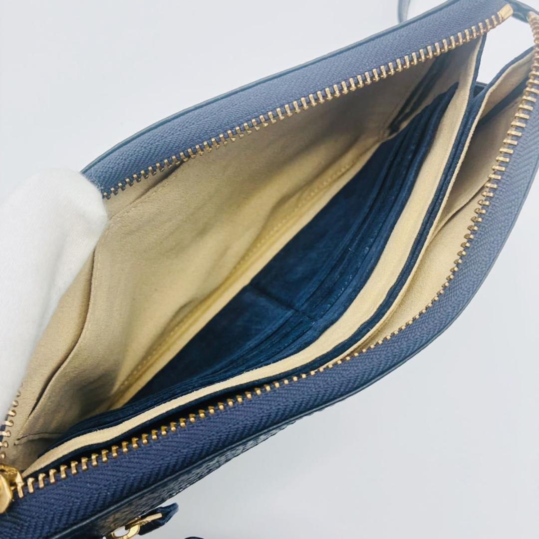 【美品】 ATAO アタオ オフィスブーブー ショルダーバッグ シボ革 ネイビー