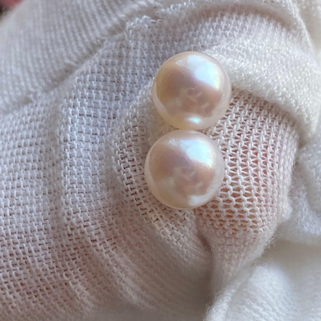 1972 pt900❣️あこや真珠 7-7.5mm ピアス Aly手作