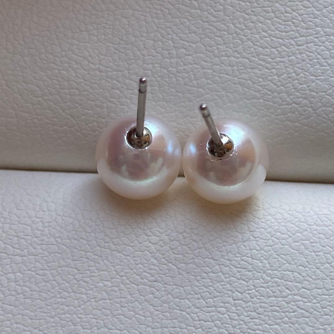 1972 pt900❣️あこや真珠 7-7.5mm ピアス Aly手作
