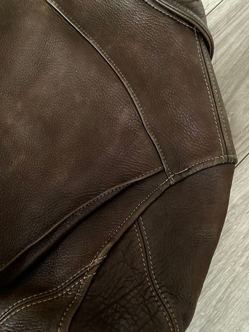 m！フラットヘッド ディアスキン 鹿革 ライダースジャケット