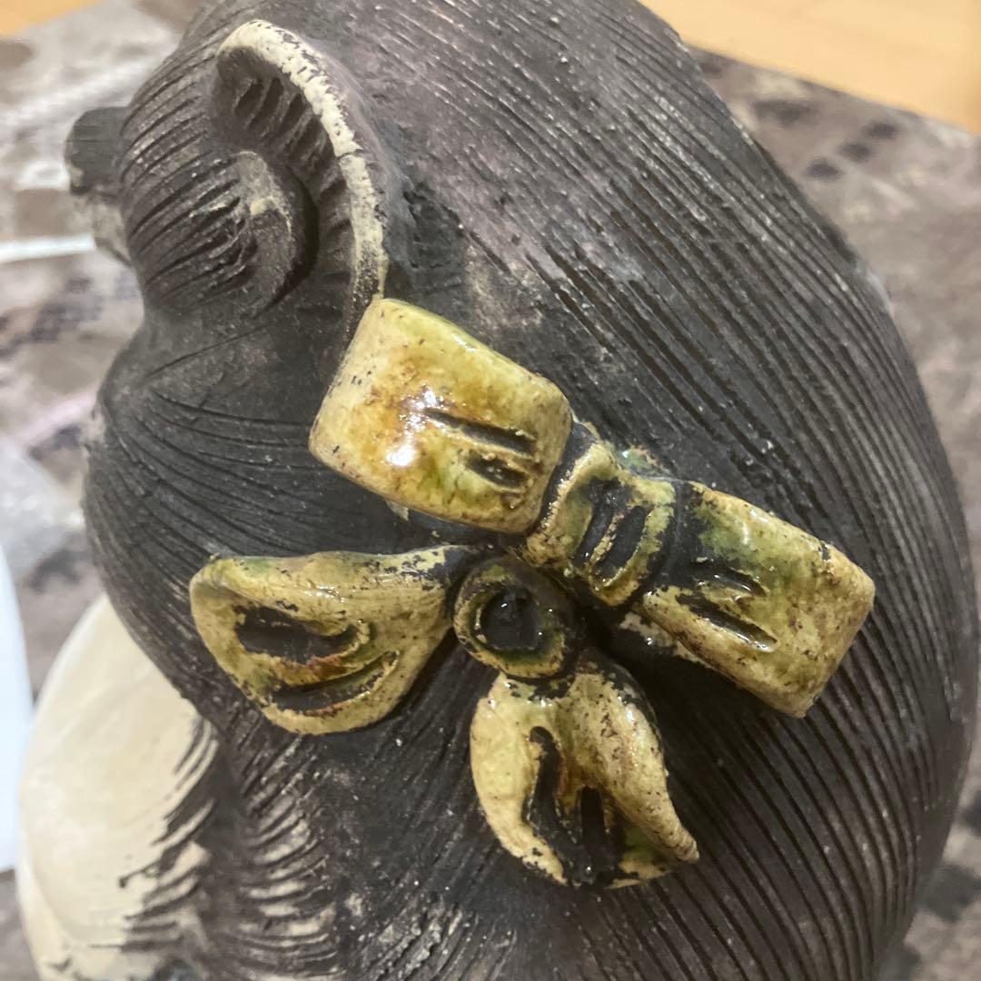 信楽焼　狸庵　リボンつき