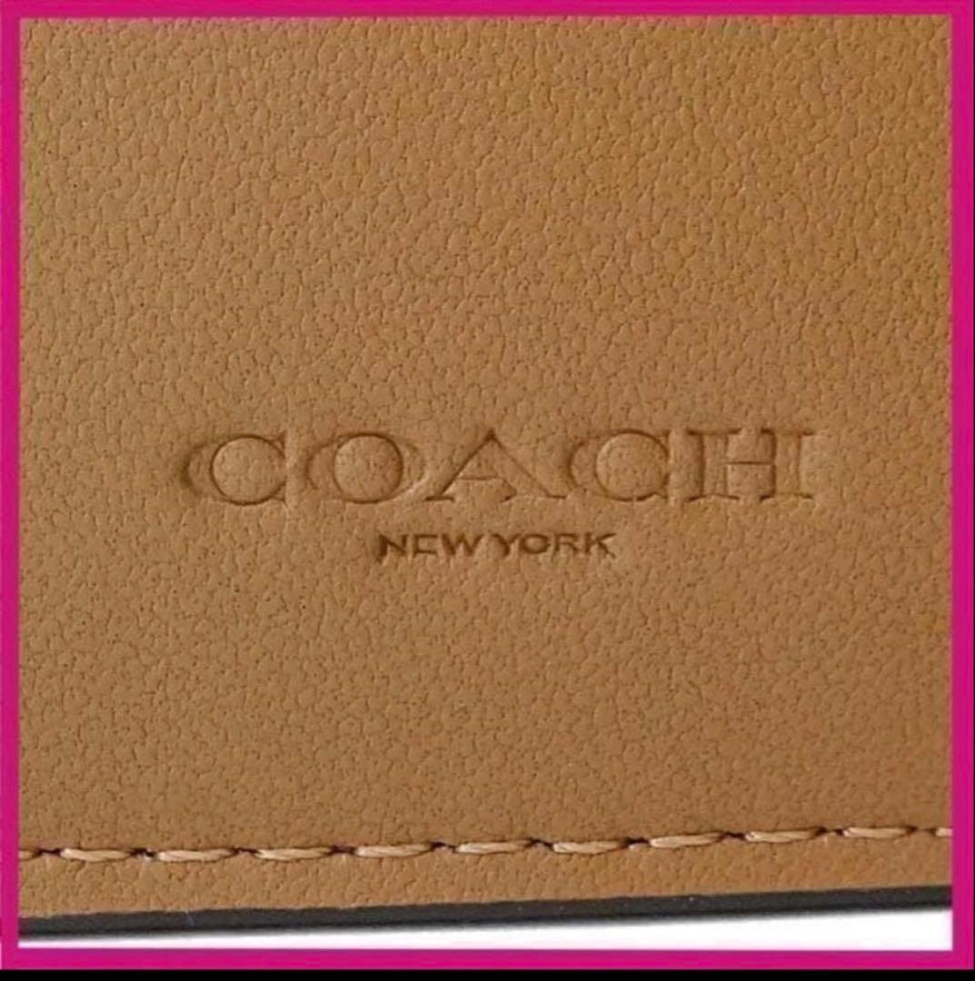 shino　コーチcoach高級スムースレザー、タビー二つ折り財布
