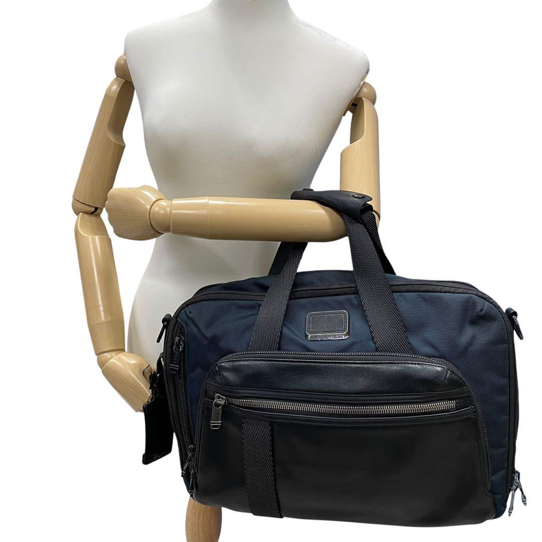 美品　トゥミ　3way ビジネスバッグ　ブラボー　マウンテン　レザー　ネイビー