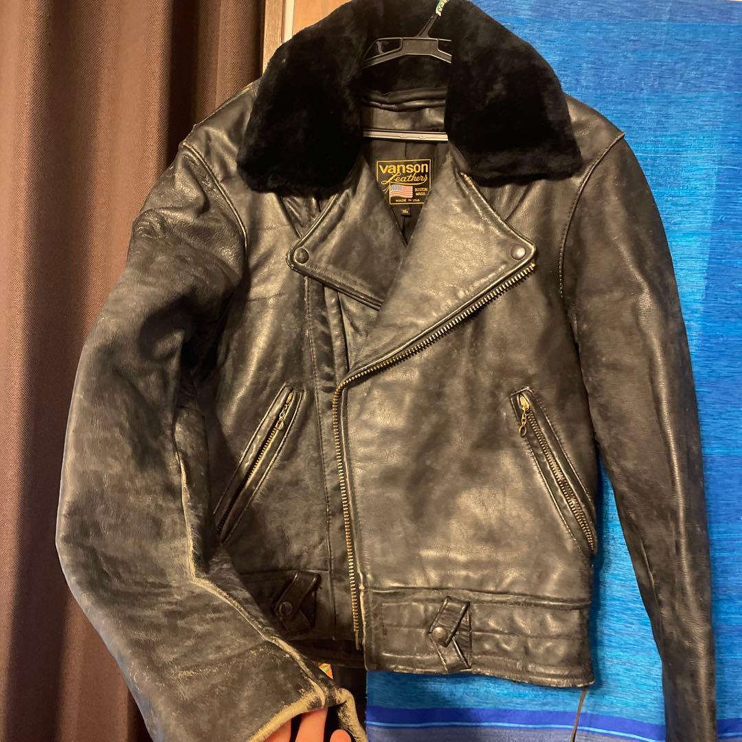vanson バンソン　メンズ　ビンテージ　レザーライダースジャケット