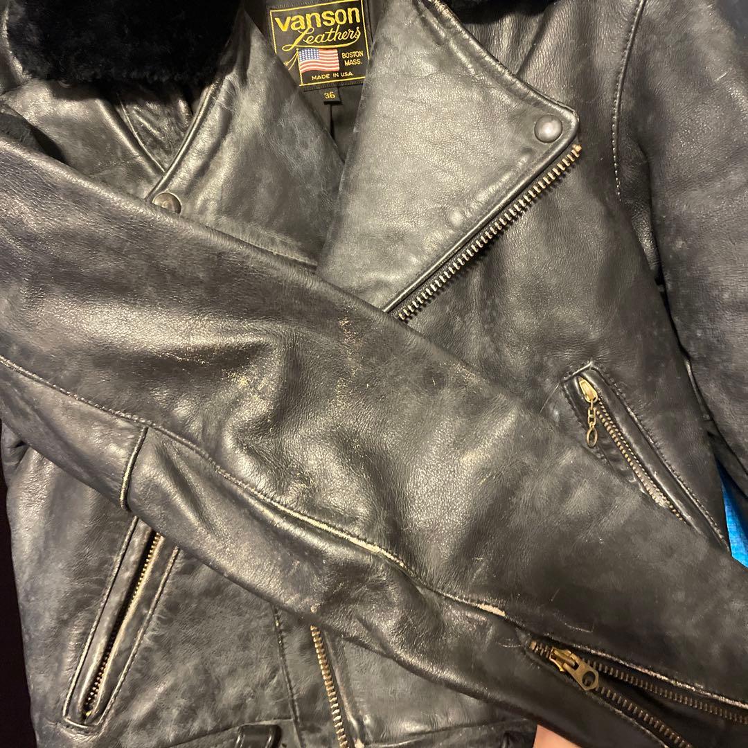 vanson バンソン　メンズ　ビンテージ　レザーライダースジャケット