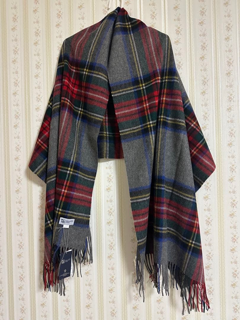 ジョンストンズ カシミア 大判ストール マフラーグレースチュワート