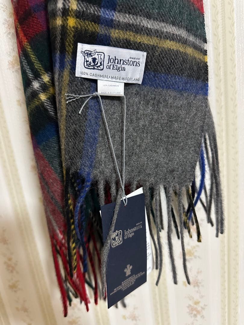 ジョンストンズ カシミア 大判ストール マフラーグレースチュワート