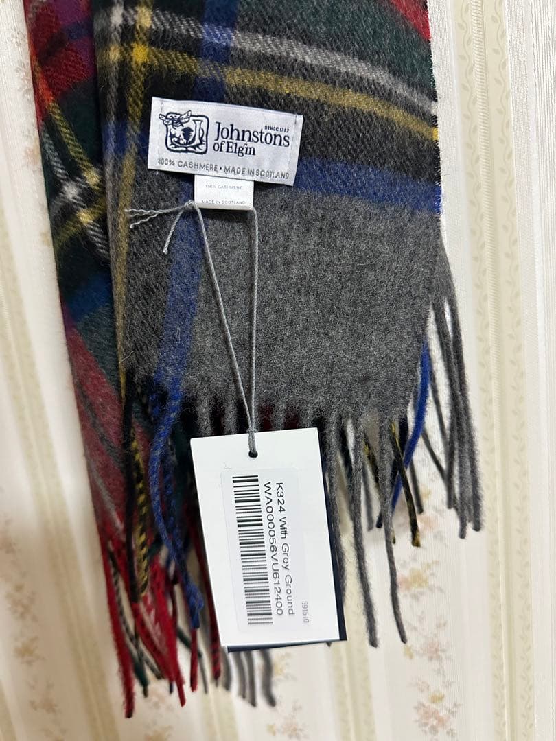 ジョンストンズ カシミア 大判ストール マフラーグレースチュワート