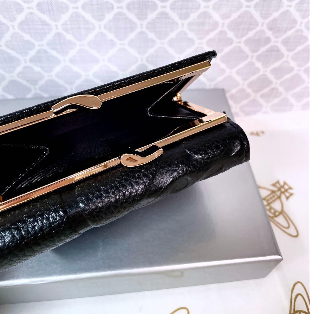 【魅力的☆ショッパー付】オーブ ヴィヴィアン・ウエストウッド 三折財布 ブラック