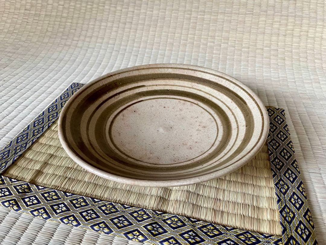 浜田庄司　白釉鉄絵皿