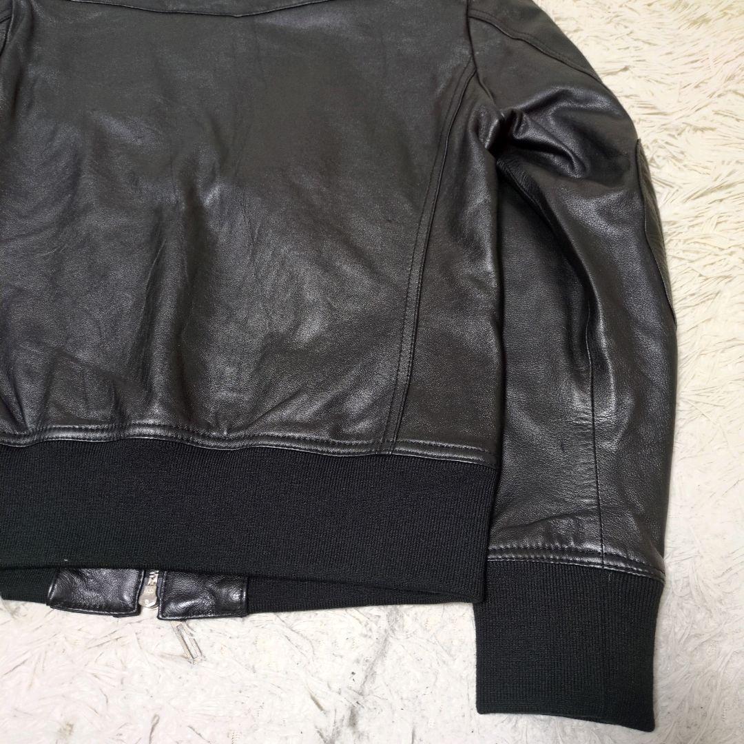 junmen JLINE ラムレザー シングルレザーライダース 黒 L 袖リブ