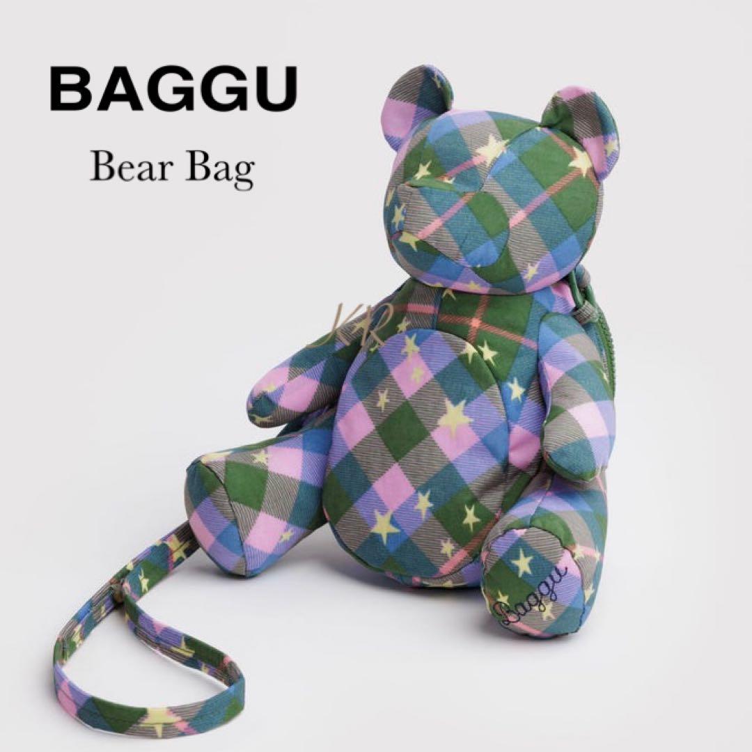 ★ Baggu ★ Bear Bag クマ グリーンスターチェック