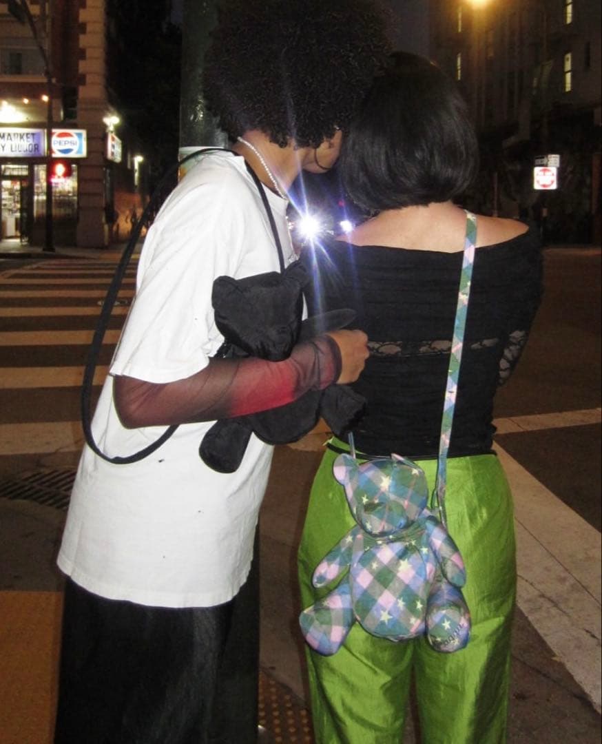 ★ Baggu ★ Bear Bag クマ グリーンスターチェック