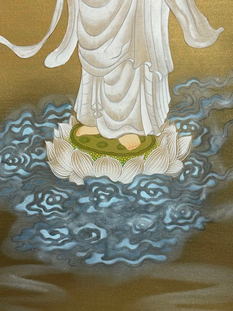 白衣観音　幸雪筆　絹本　仏教美術　共箱　送料込み251023