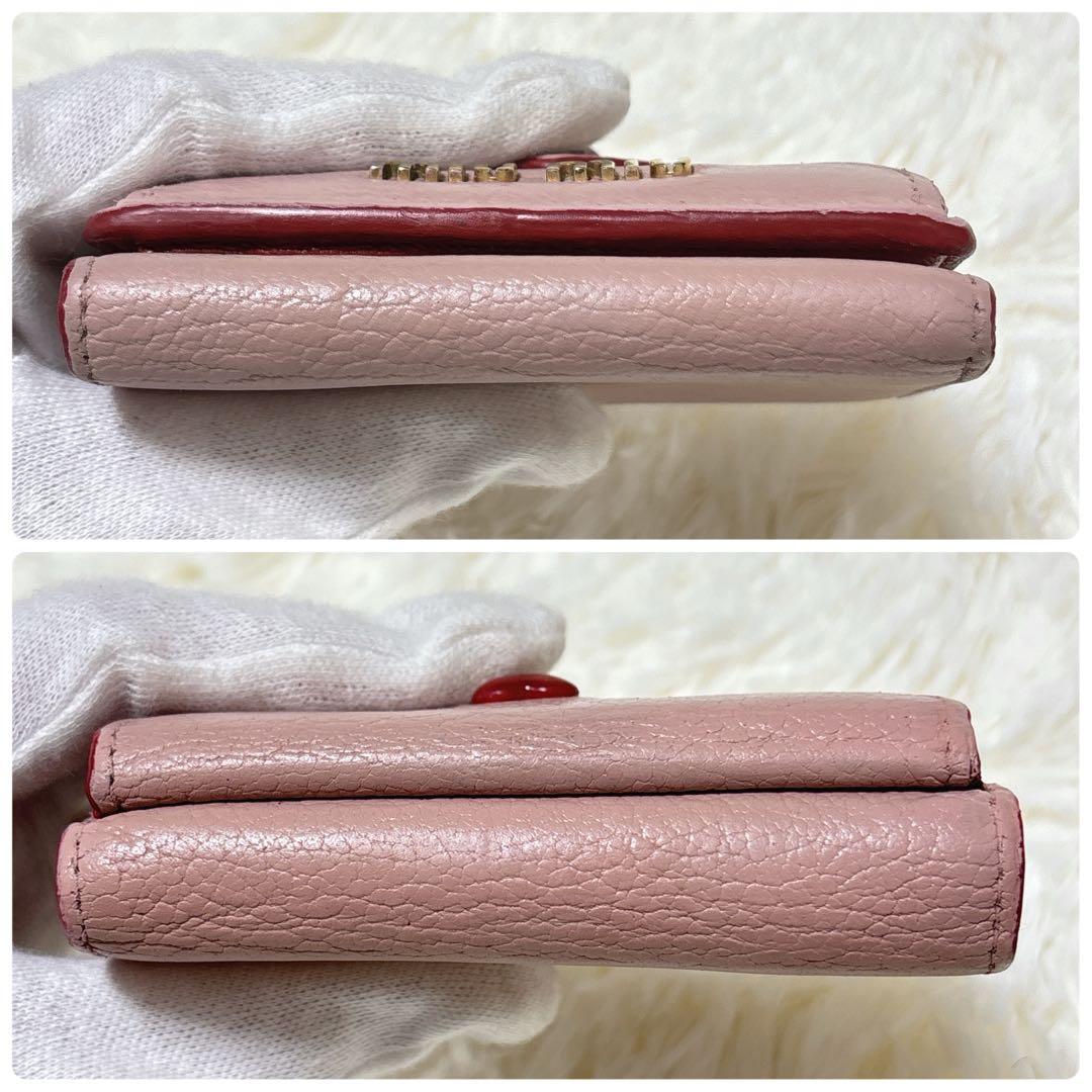 美品✨ミュウミュウ ラブレター マドラス ハート 三つ折り財布 ピンク