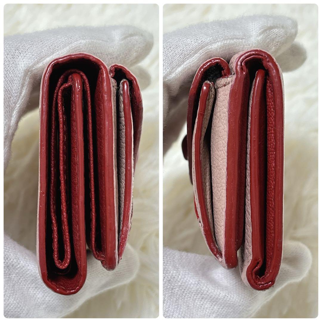 美品✨ミュウミュウ ラブレター マドラス ハート 三つ折り財布 ピンク