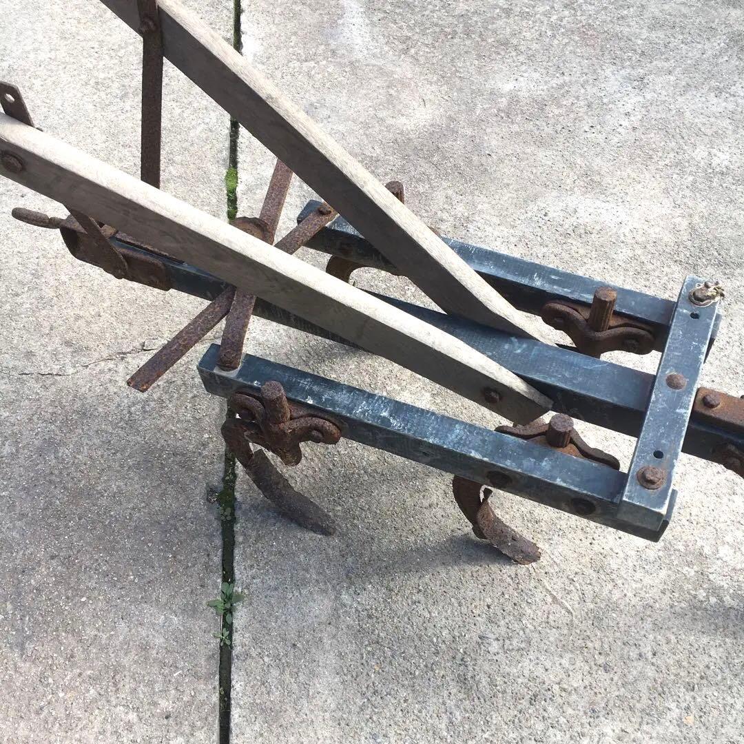 ジャンクガーデン雑貨　錆鉄　牛耕農機具　牛犂　古道具　シャビー アンティーク