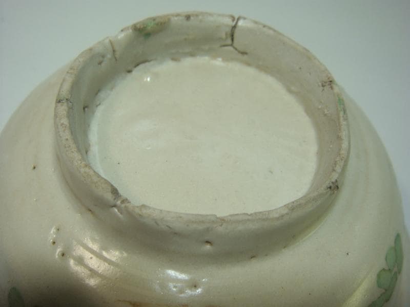 鉢■古い宋胡録 赤絵鉢 すんころく 花唐草 時代物 桐箱 茶碗 酒盃 骨董品■