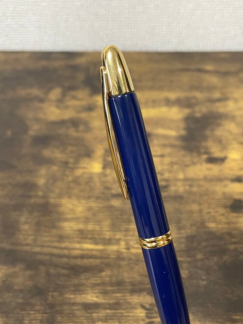 筆記確認＆洗浄済　ディープブルー×ゴールド 18金　細字　キャップレス　万年筆