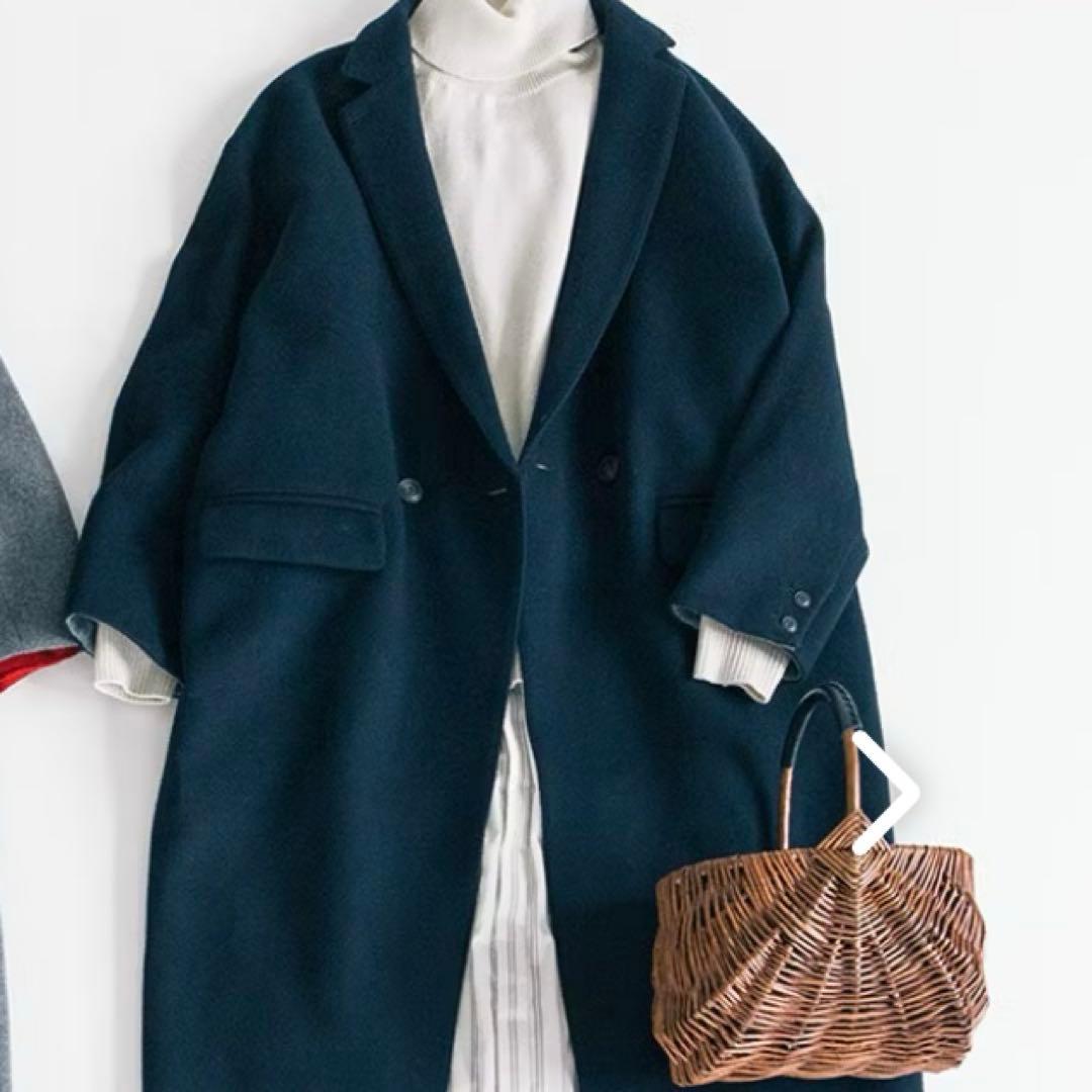 美品✨　北欧、暮らしの道具店 3WAYアレンジ襟のかろやかチェスターコート