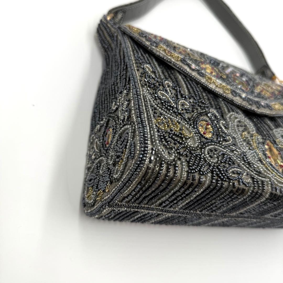 【超美品】　ロロピアーナ　ビーズバッグ　宝石装飾