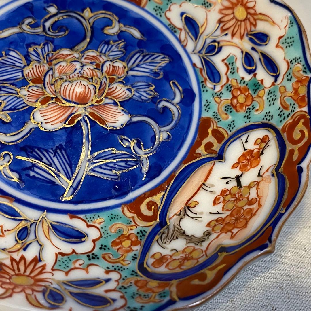 大聖寺伊万里　伊万里　古伊万里　小皿　豆皿　大明年製　色絵　金襴手　花の図