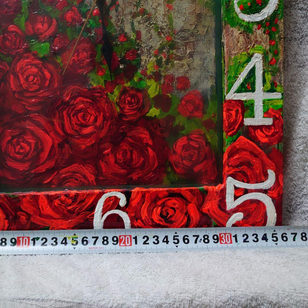 油絵 絵画 【薔薇時計】