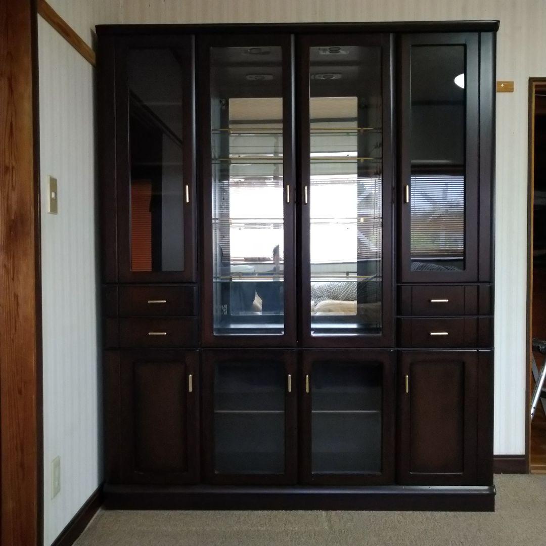 大型ダークブラウン収納キャビネット