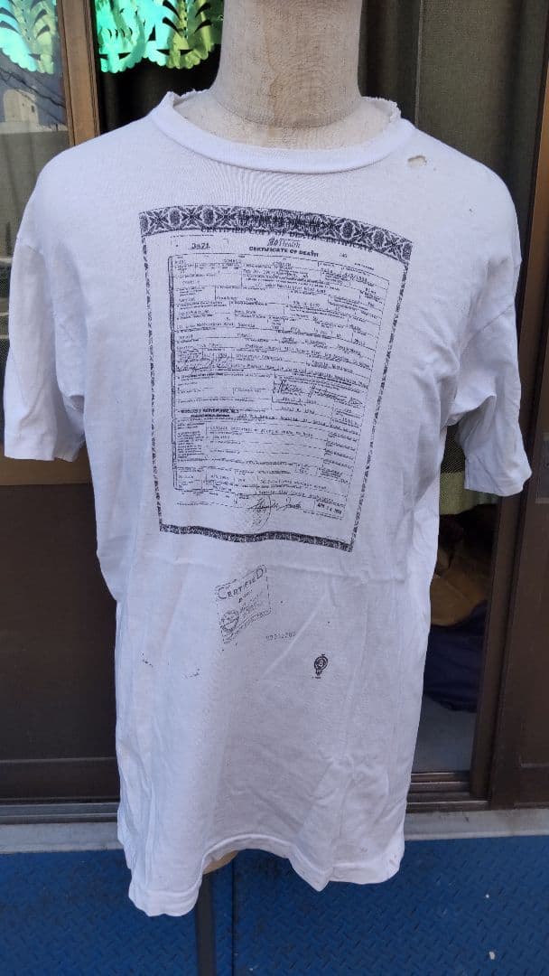 90‘s  Cobain カート・コバーン死亡診断書Tシャツ　サイズＬ