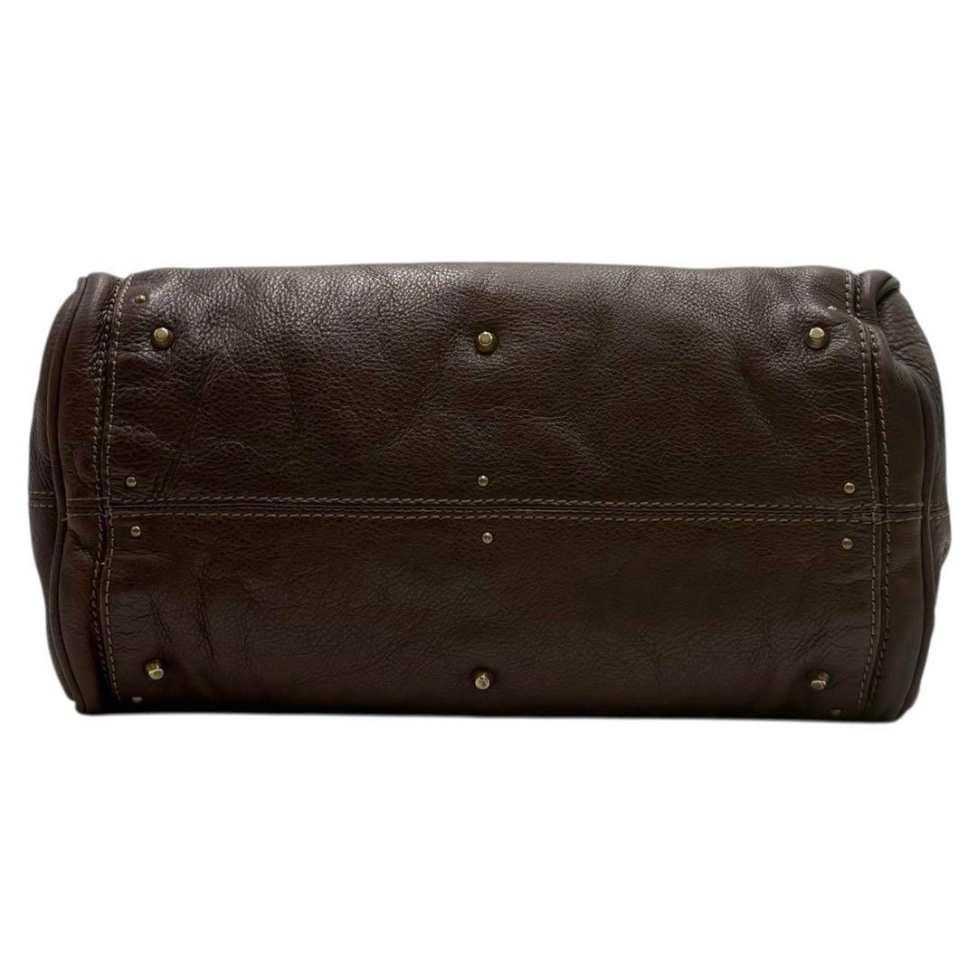 6205 美品 クロエ パディントン 南京錠 ハンドバッグ ミニボストン 焦げ茶