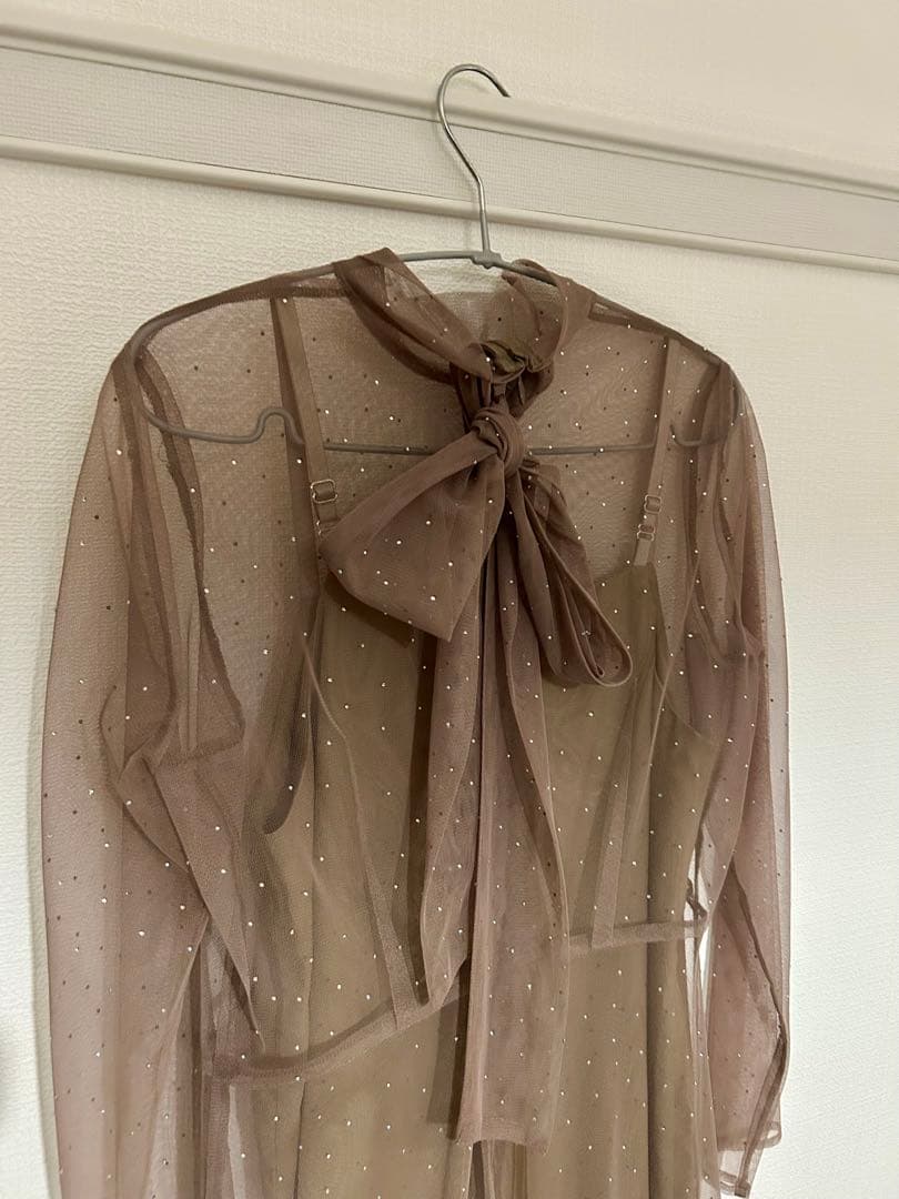 kaene ラインストーンボウタイドレス