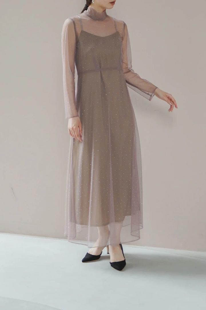 kaene ラインストーンボウタイドレス